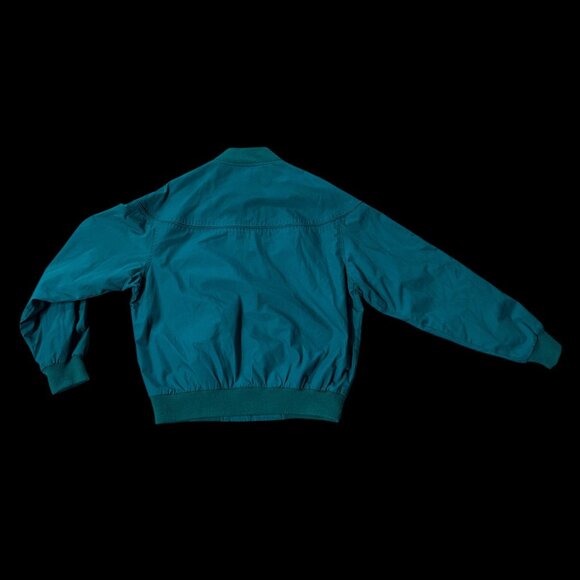 Vintage Bomber Jacket Par Four 1990s Teal Size Large Zip Up Pockets Retro - Picture 3 of 10